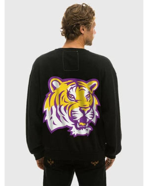 Relaxed Crewneck Black Fleece Sweatshirt