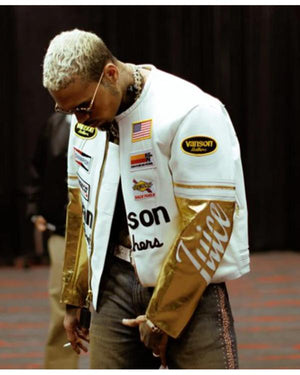 The R&B Tour Chris Brown Vanson Leather Racing Jacket