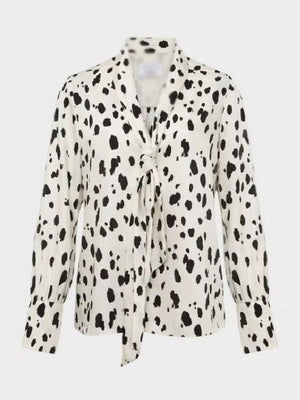 Elsbeth Season 4 Carrie Preston Polka Dot Tie Neck Blouse - view 3