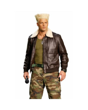 Street Fighter 2026 Cody Rhodes Brown Shearling Leather Jacket - view 2