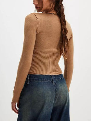 Heartland S20 Kamaia Fairburn Brown Bow Cardigan