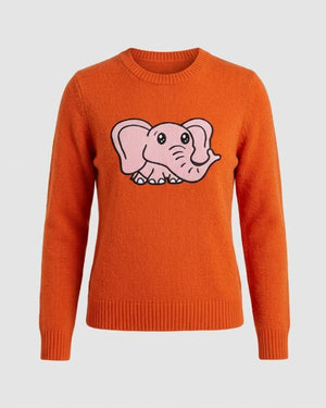 Gilmore Girls S03 Keiko Agena Elephant Print Orange Sweater