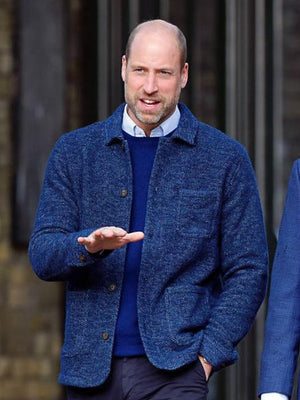 Prince William Blue Wool Blend Jacket