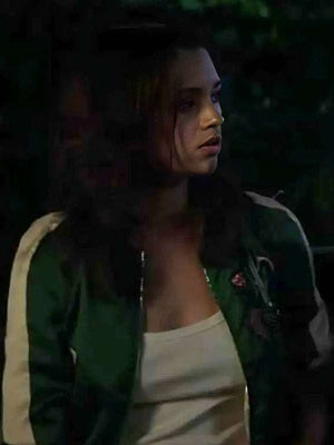 India Eisley Dead Money 2024 Green Varsity Jacket
