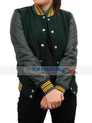Am I Ok Lucy Green Varsity Jacket - alternate view