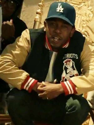 Kendrick Lamar Patriots Varsity Jacket - back view