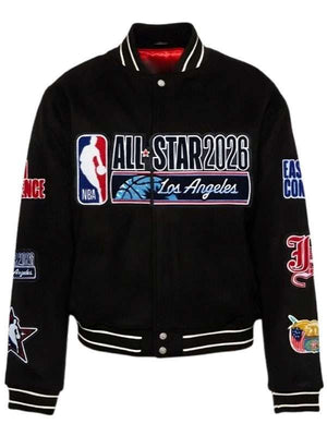 All Star Los Angeles Black Varsity Jacket - back view