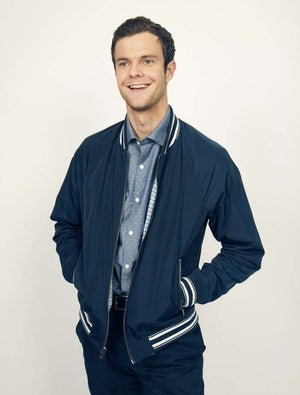 Jack Quaid Varsity Jacket - back view