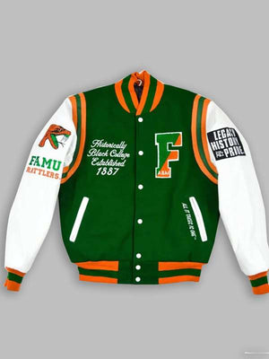 FAMU Green Varsity Jacket - back view