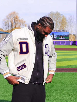 Franck Kepnang Jackie Robinson Letterman Jacket - side view