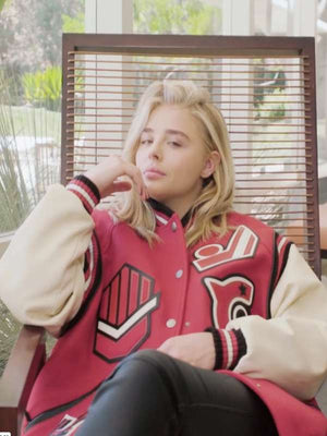 Chloe Grace Moretz Varsity Jacket - detail view