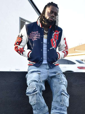 French Opening Ofb Yung Varsity Jacket - side view