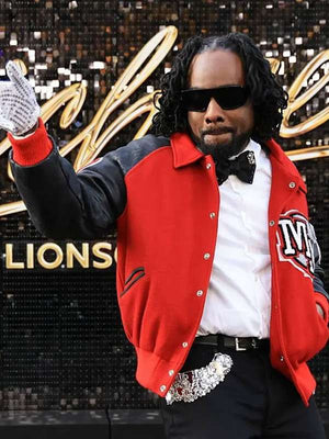 Michael Movie Premiere Wale Varsity Jacket - back view