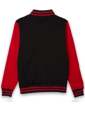 Black and Red Batman Varsity Jacket - back view
