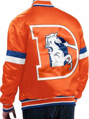 Denver Broncos Orange Varsity Jacket - back view
