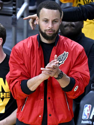 Steph Curry Red Bomber Varsity Jacket