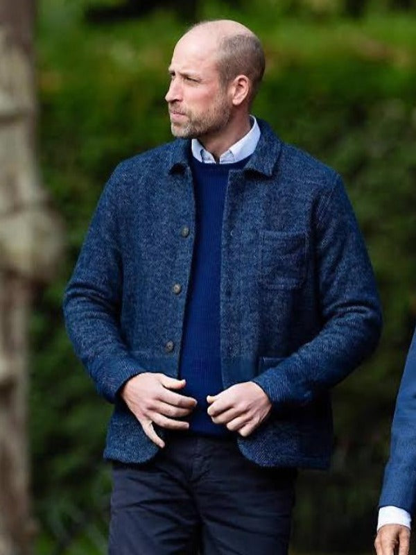 Prince William Blue Wool Blend Jacket