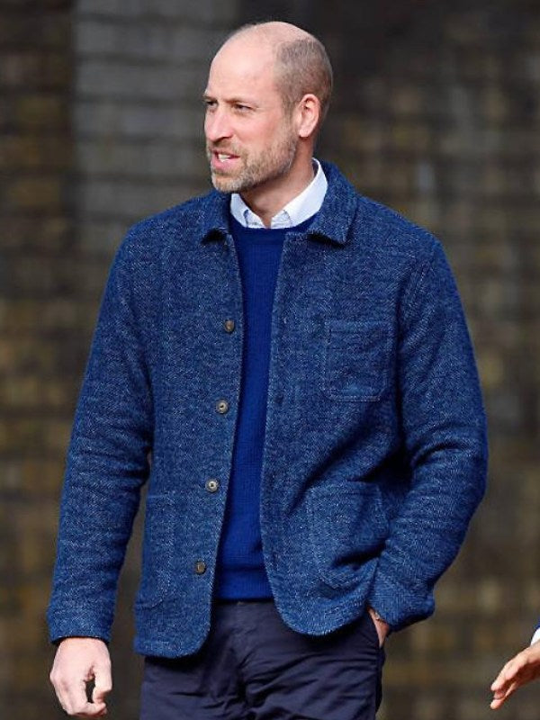 Prince William Blue Wool Blend Jacket