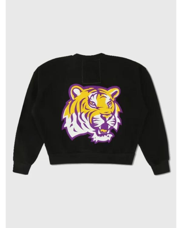 Relaxed Crewneck Black Fleece Sweatshirt