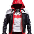 Bat Logo Arkham Knight Red Hooded Jacket