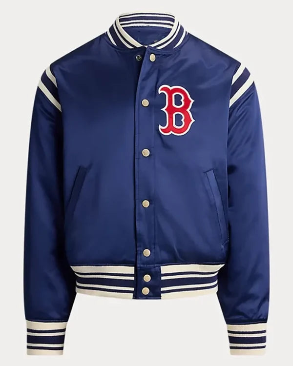 Boston Blue Varsity Bomber Jacket