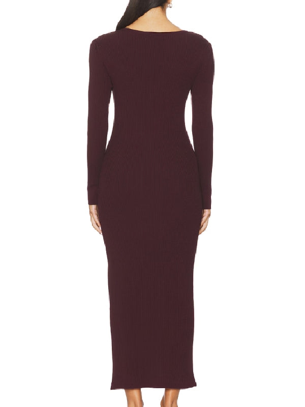 Brooke Logan The Bold and the Beautiful Burgundy Button Front Dress