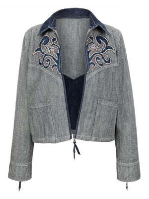 Brynn Godenir Heartland S20 Blue Printed Jacket