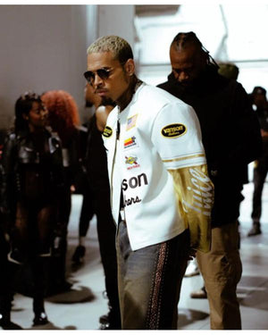 The R&B Tour Chris Brown Vanson Leather Racing Jacket