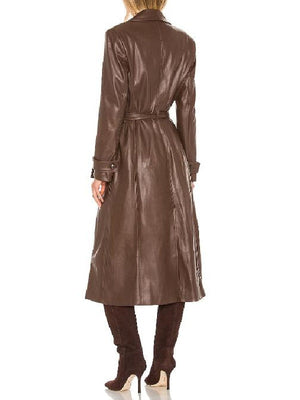 Courtney Hope The Young And The Restless Leather Trench Coat - view 3