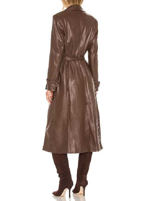 Courtney Hope The Young And The Restless Leather Trench Coat - view 3
