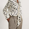 Elsbeth Season 4 Carrie Preston Polka Dot Tie Neck Blouse