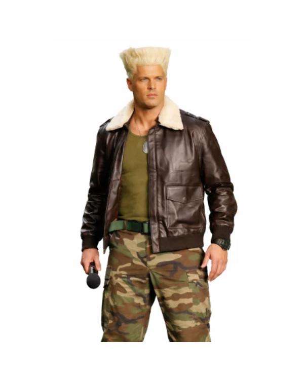 Street Fighter 2026 Cody Rhodes Brown Shearling Leather Jacket - view 2