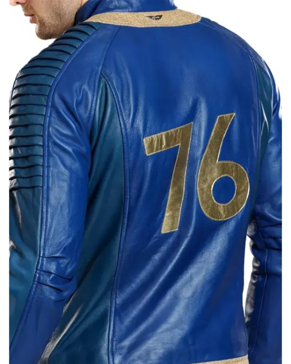 Fallout Vault Dweller Blue Leather Jacket - view 4