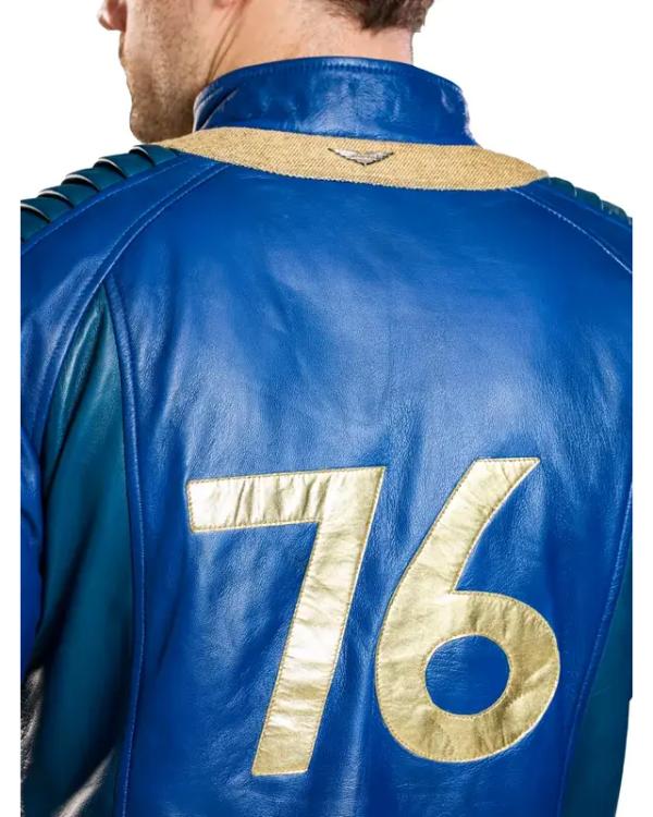 Fallout Vault Dweller Blue Leather Jacket - view 6
