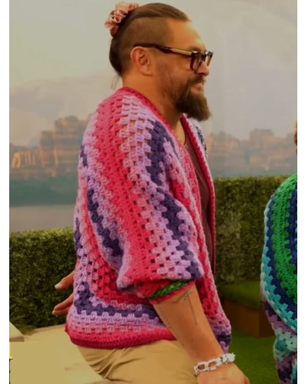 Jason Momoa Crochet Cardigan