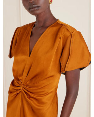 Reasonable Doubt S04 Emayatzy Corinealdi Bronze Satin Dress - view 4