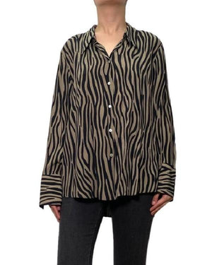 Ted Lasso S04 Visitor Brown Zebra Print Blouse - view 3