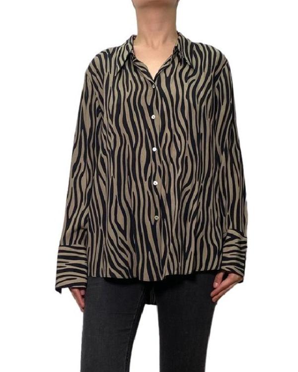 Ted Lasso S04 Visitor Brown Zebra Print Blouse - view 3