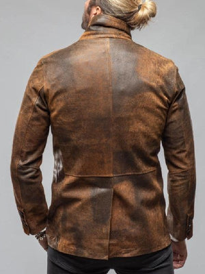 Marshals Season 2 Brown Washed Leather Blazer - view 2