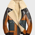 Men's Sheepskin Shearling Bomber Leather Jacket