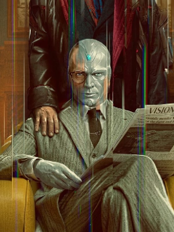 VisionQuest 2026 Paul Bettany Vision Grey Striped Suit
