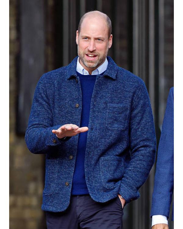 Prince William Blue Wool Blend Jacket