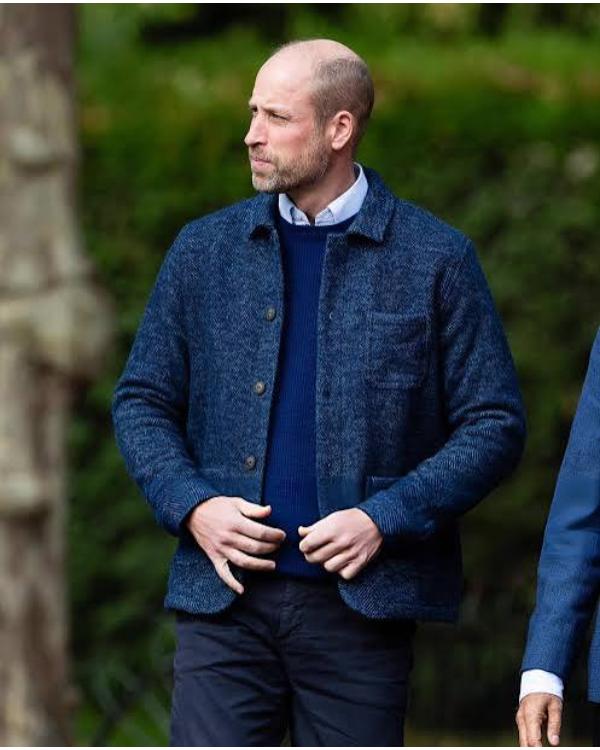 Prince William Blue Wool Blend Jacket