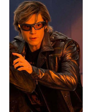 X-Men Apocalypse 2026 Quicksilver Black Leather Jacket - view 2