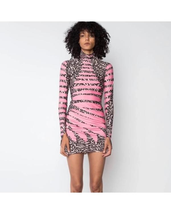 Real Housewives of NYC Carole Radziwill Pink Ruched Print Dress - view 6