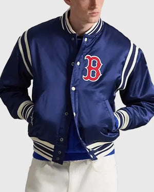 Boston Blue Varsity Bomber Jacket