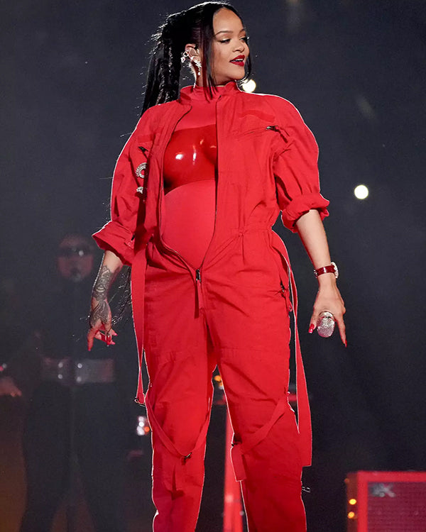 Super Bowl Halftime 2023 Rihanna Red Jumpsuit