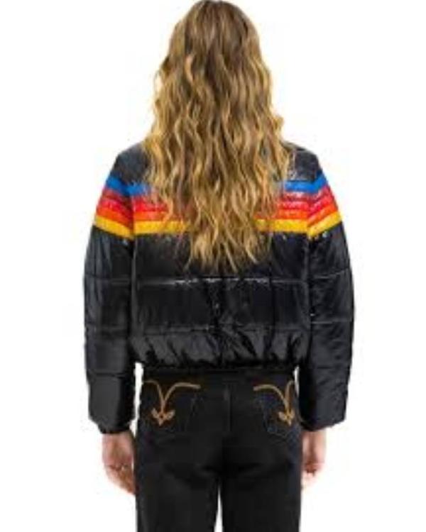 Ted Lasso S04 Rainbow Stripes Puffer Jacket - view 3