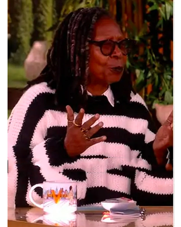 The View 2026 Whoopi Goldberg Stripe Chunky Knit Sweater