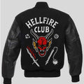 Hellfire Club Stranger Things Black Varsity Leather Jacket